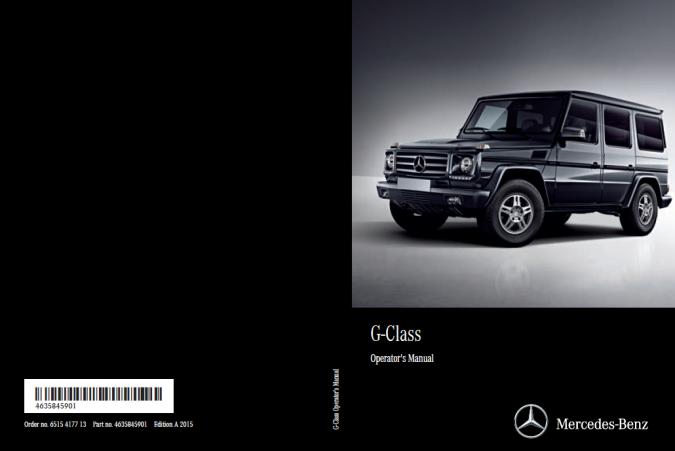 2015 Mercedes Benz G-Class Owner’s Manual Image