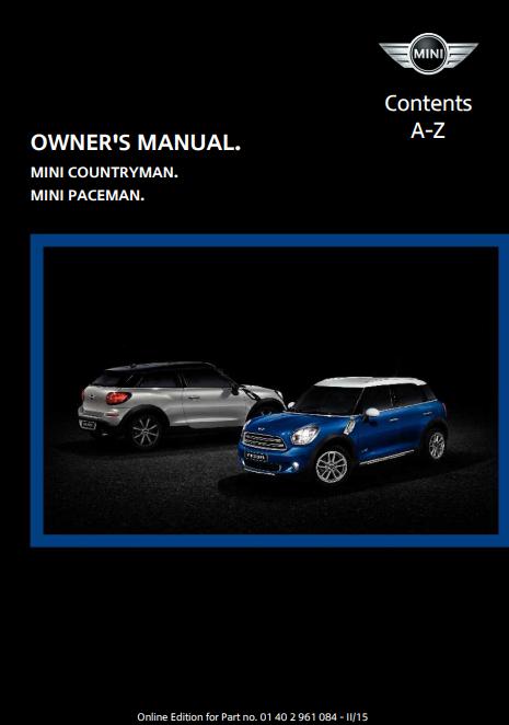 2015 Countryman with Mini Connected Owner’s Manual Image