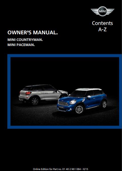 2015 Paceman with Mini Connected Owner’s Manual Image