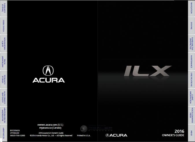 2016 Acura ILX Owner’s Manual Image