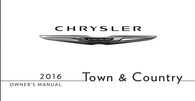 2016 Chrysler Town and Country Owner’s Manual Image