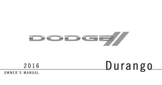 2016 Dodge Durango Owner’s Manual Image