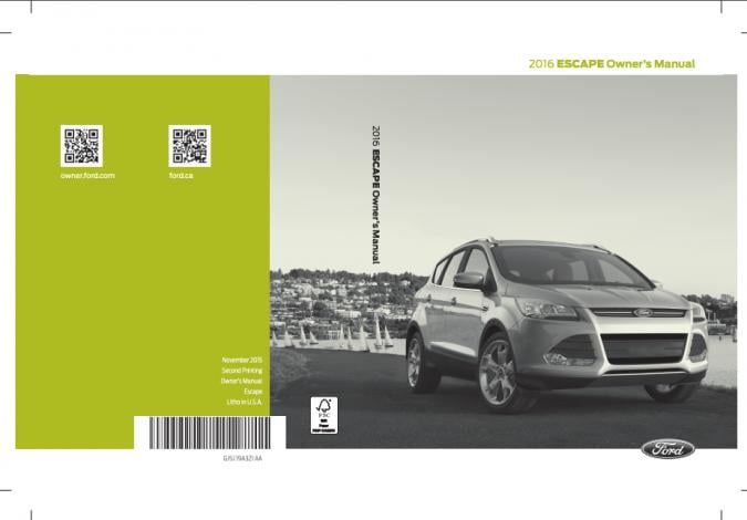 2016 Ford Escape Owner’s Manual Image
