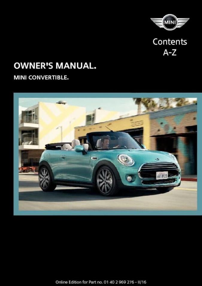 2016 Mini Cooper Convertible Owner’s Manual Image