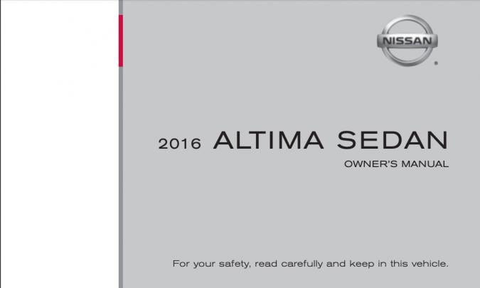 2016 Nissan Altima Sedan Owner’s Manual Image