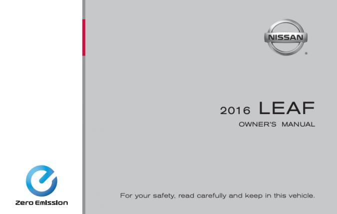 2016 Nissan LEAF Owner’s Manual Image