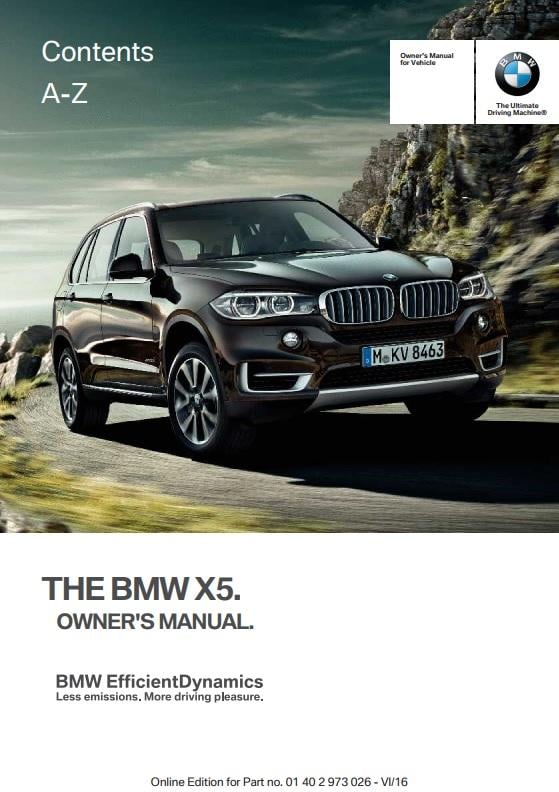 BMW X5 Owners Handbook/Manual and Pack 13-17 
