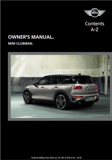 2017 Mini Clubman Owner’s Manual Image