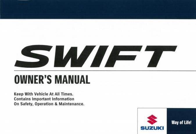 2017 Suzuki Swift Owner’s Manual Image