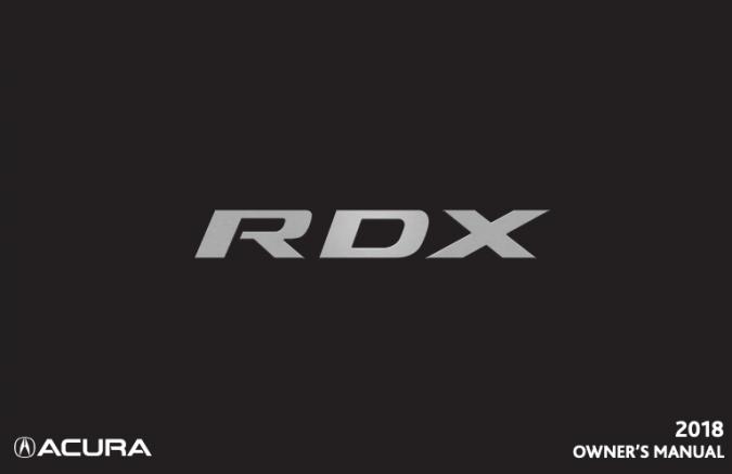 2018 Acura RDX Owner’s Manual Image