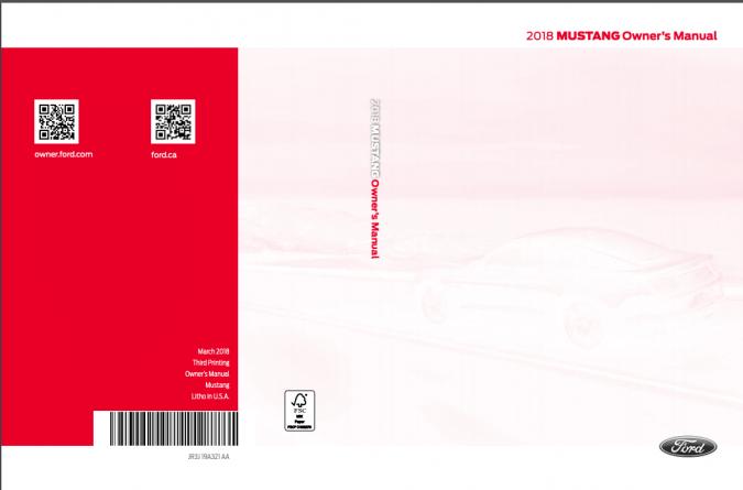 2018 Ford Mustang Owner’s Manual Image
