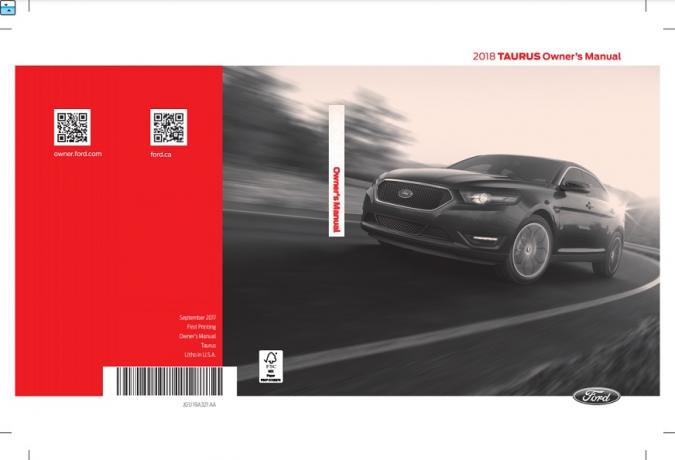 2018 Ford Taurus Owner’s Manual Image