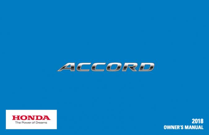 2018 Honda Accord Sedan Owner’s Manual Image