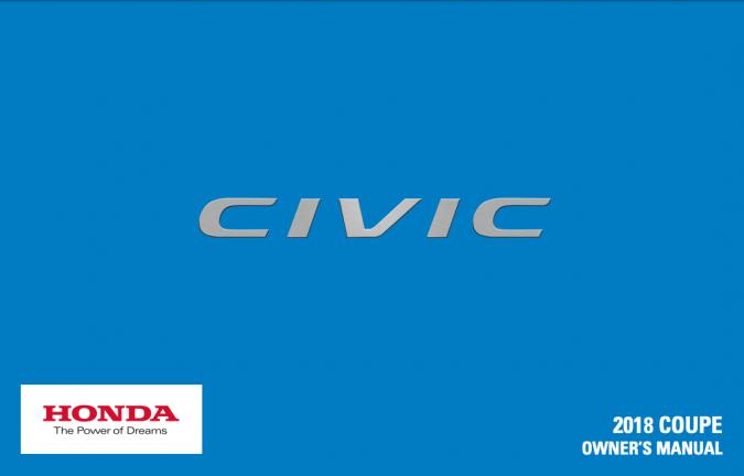 2018 Honda Civic Coupe Owner’s Manual Image