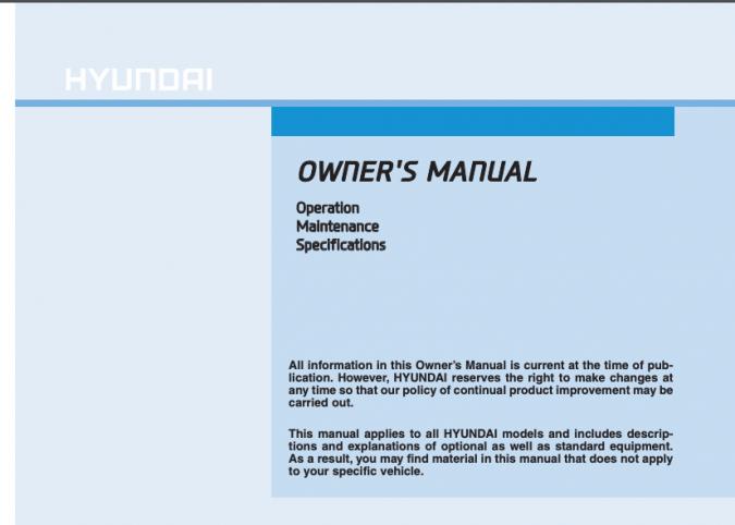 2018 Hyundai Tucson Owner’s Manual Image