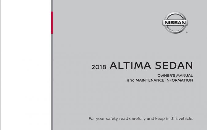 2018 Nissan Altima Sedan Owner’s Manual Image