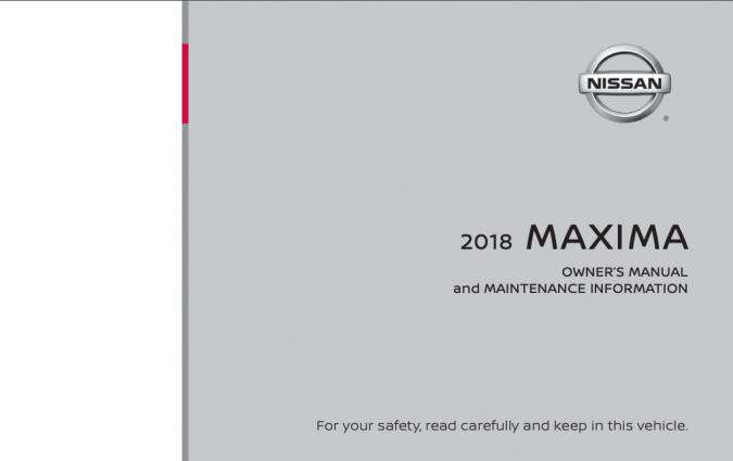 2018 Nissan Maxima Owner’s Manual Image