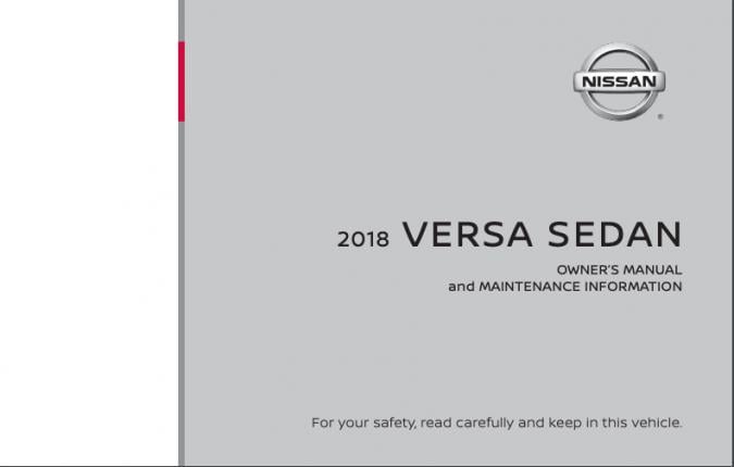 2018 Nissan Versa Sedan Owner’s Manual Image
