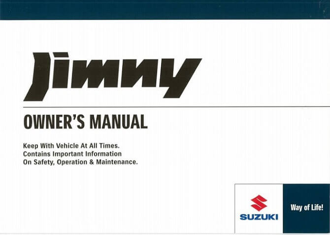 2018 Suzuki Jimny Owner’s Manual Image