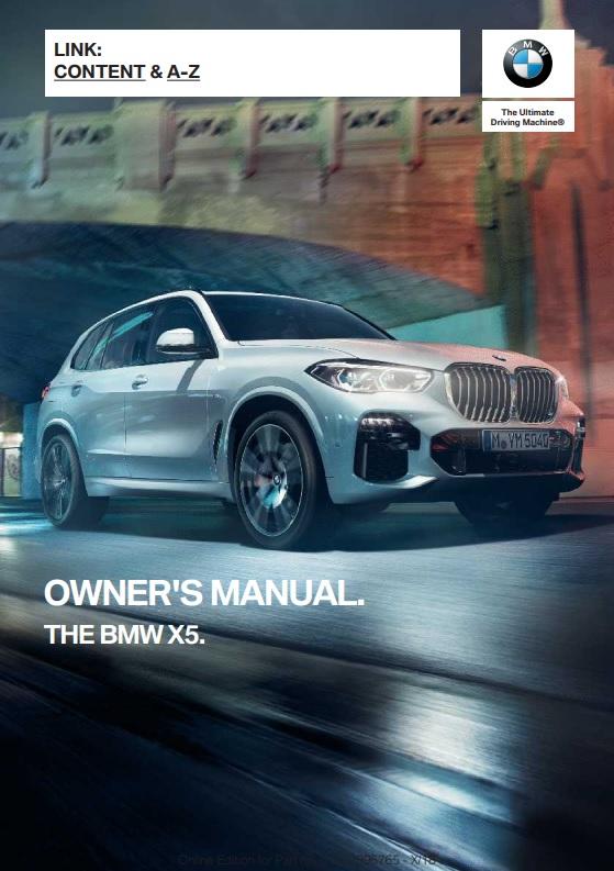 2019 BMW X5 Owner’s Manual Image
