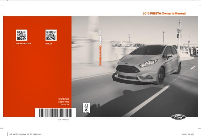 2019 Ford Fiesta Owner’s Manual Image