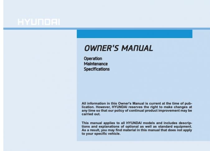 2019 Hyundai Santa Fe Owner’s Manual Image