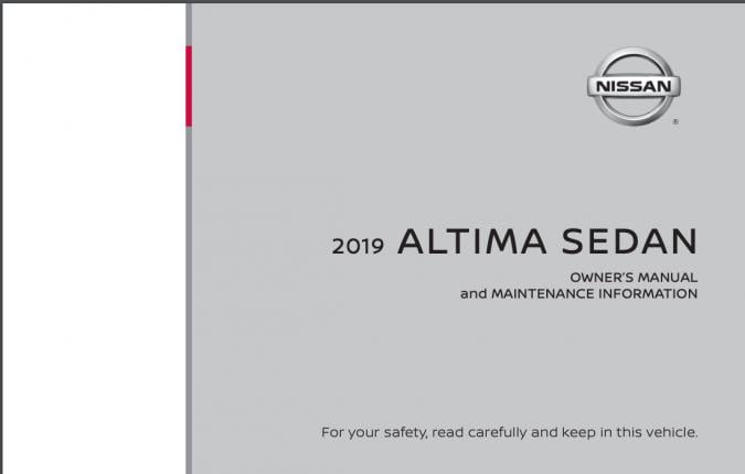 2019 Nissan Altima Sedan Owner’s Manual Image