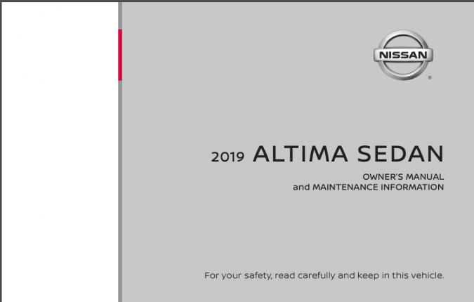 2019 Nissan Altima Sedan Owner’s Manual Image