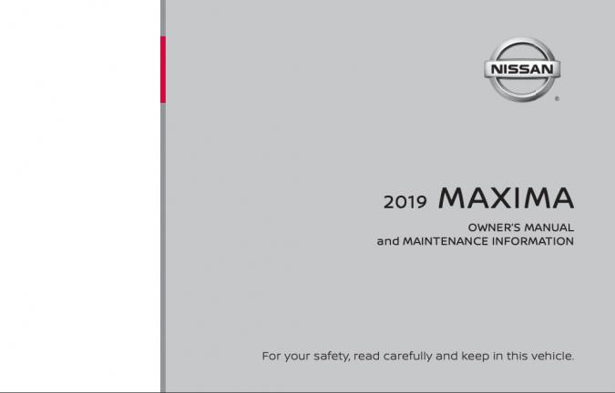 2019 Nissan Maxima Owner’s Manual Image