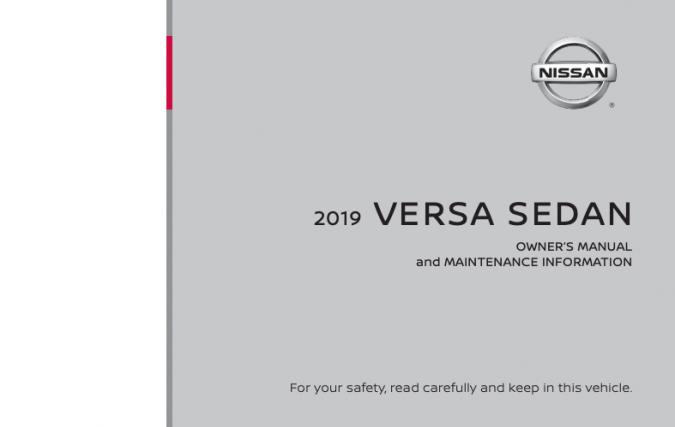 2019 Nissan Versa Sedan Owner’s Manual Image