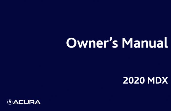 2020 Acura MDX Sport Hybrid Owner’s Manual Image