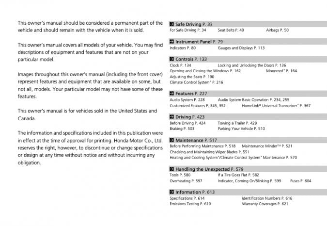 2020 Honda HR-V Owner’s Manual Image