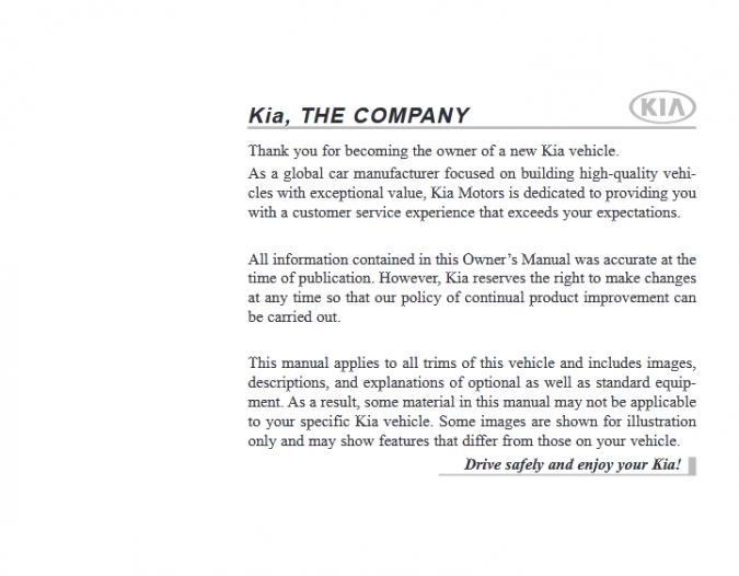 2020 Kia Sorento Owner’s Manual Image
