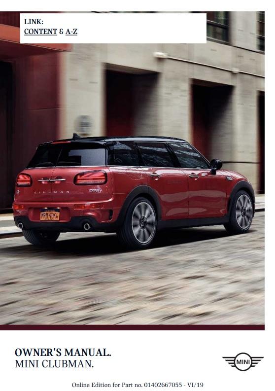 2020 Mini Clubman (w/ Mini Connected) Owner’s Manual Image
