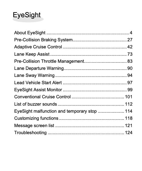 2020 Subaru Ascent Eyesight Owner’s Manual Image