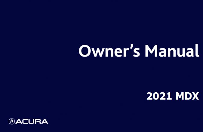 2021 Acura MDX Owner’s Manual Image