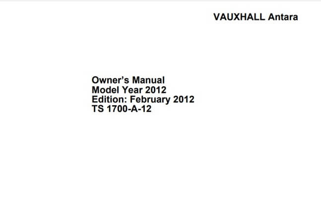 2006 Opel/Vauxhall Antara Owner’s Manual Image