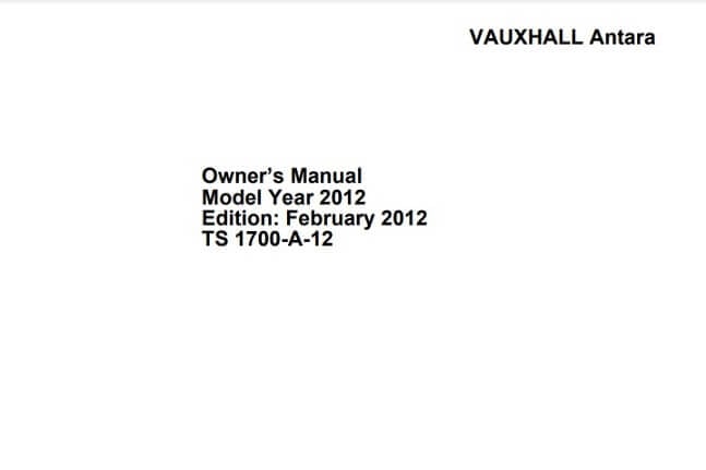 2007 Opel/Vauxhall Antara Owner’s Manual Image
