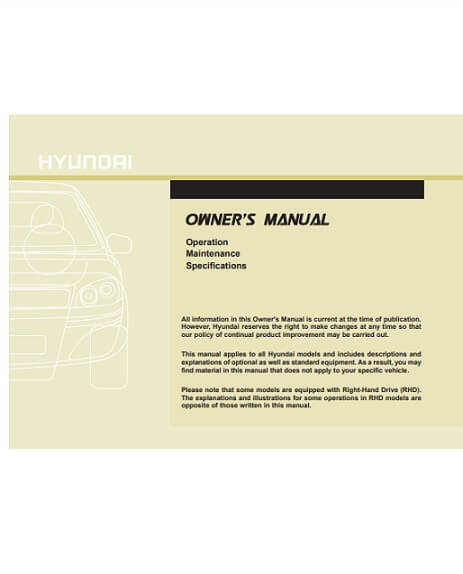 2011 Hyundai i40 Owner’s Manual Image