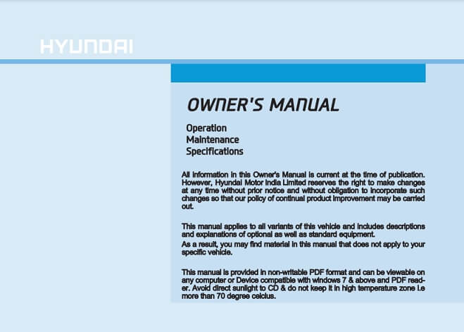 2014 Hyundai i20 Owner’s Manual Image