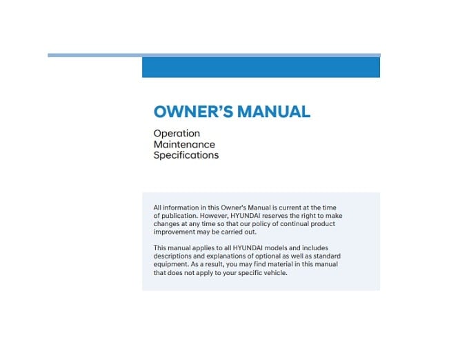 2022 Hyundai Elantra Owner’s Manual Image