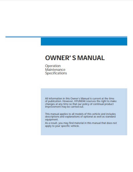 2022 Hyundai i20 Owner’s Manual Image