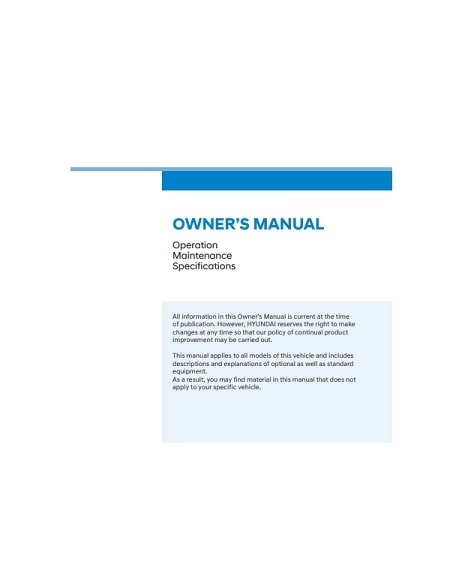 2022 Hyundai Santa Fe Owner’s Manual Image