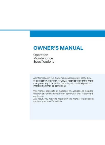 2022 Hyundai Tucson Owner’s Manual Image