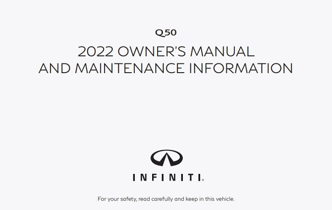 2022 Infiniti Q50 Owner’s Manual Image