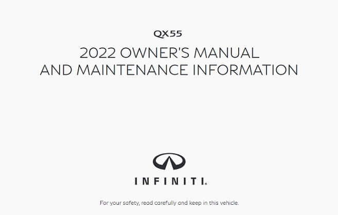 2022 Infiniti QX50/QX55 Owner’s Manual Image