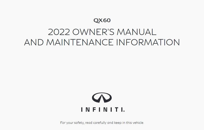 2022 Infiniti QX60 Owner’s Manual Image