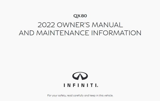 2022 Infiniti QX80 Owner’s Manual Image