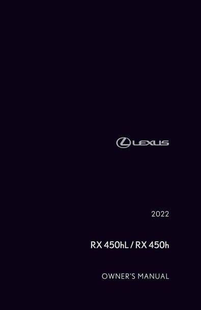 2022 Lexus RX Hybrid Owner’s Manual Image