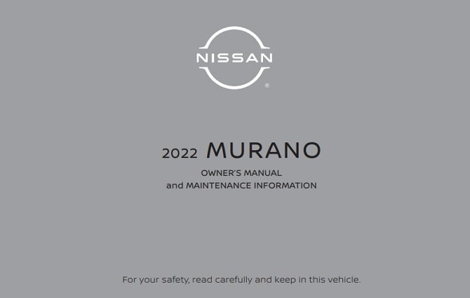 2022 Nissan Murano Owner’s Manual Image